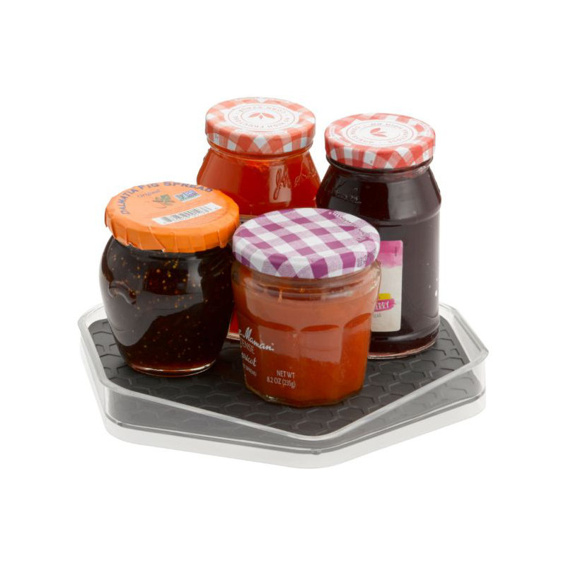 HEXA Low-Wall Lazy Susan - Clear/Dark Gray