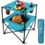Table de pique-nique portative de camping, table de plage pliante légère avec 4 porte-gobelets et sac de transport pour le camping, les voyages, la pêche et les activités de plein air-128955598