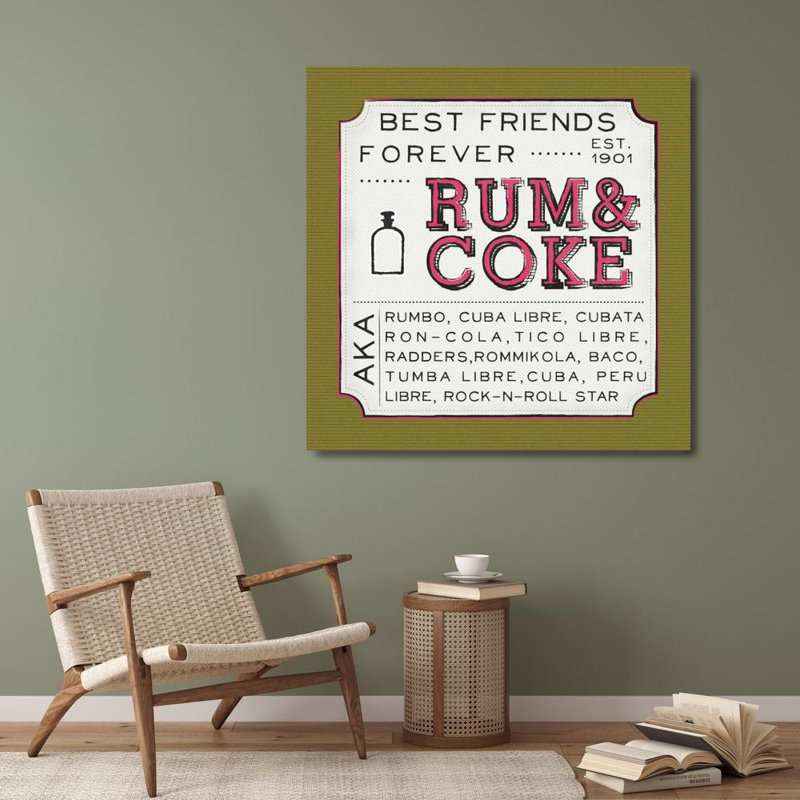 Toile tendue avec toile Trinx Sta Teresa, Ashley Gallery: Rhum and Coke, H 28 po x l 28 po
