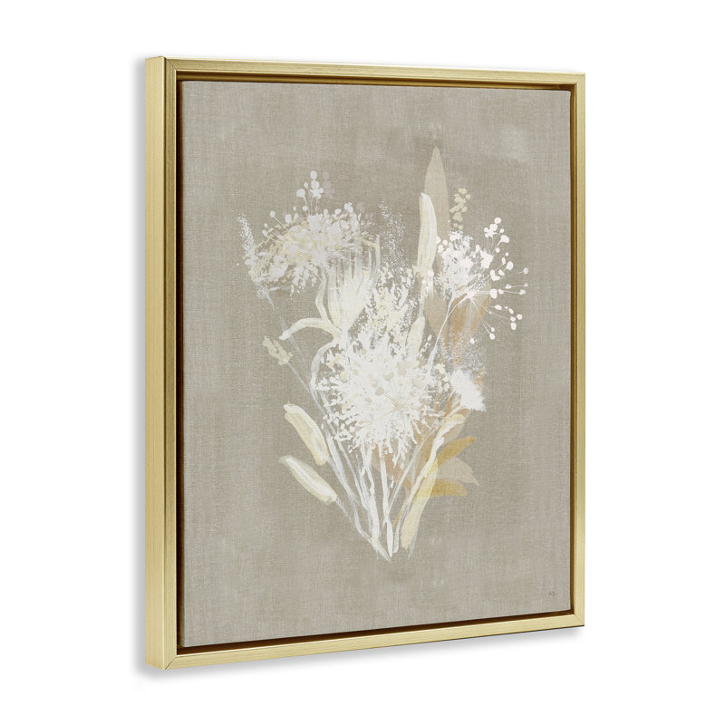 Cadre flottant Country Herbs Impression, design par Susan Jill, H 31 po x l 25 po, Cadre flottant métallique doré