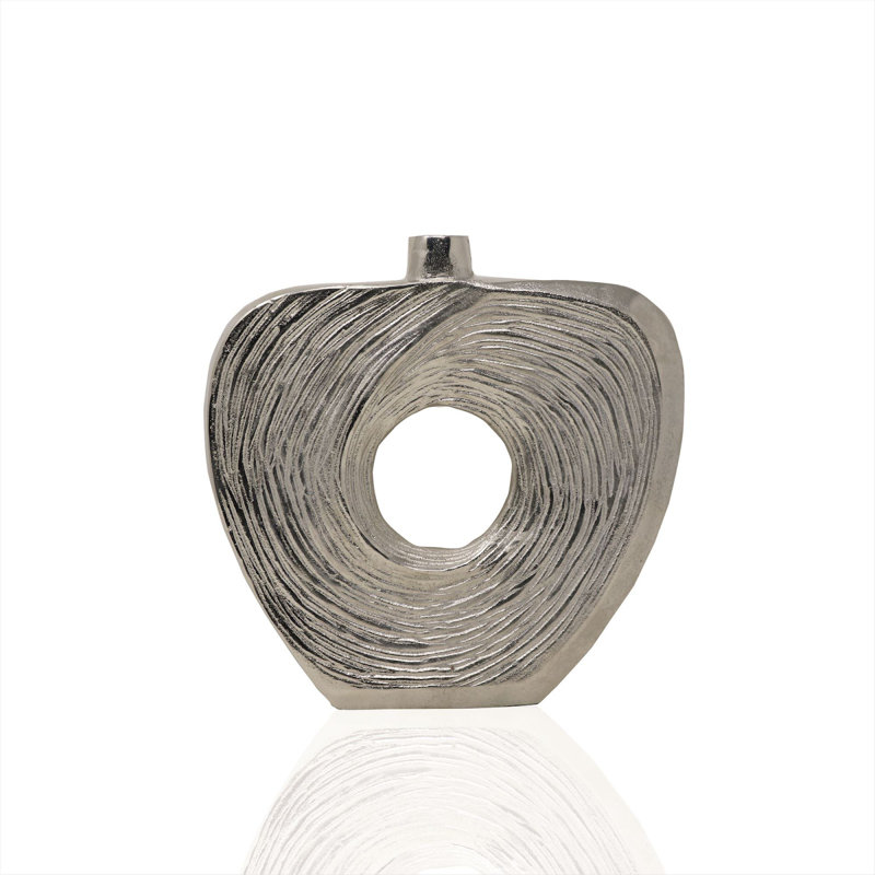 Handmade Aluminum Table Vase, Gold, 10" H x 10" W x 1.5" D