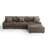 4 - Piece Upholstered Light Brown Faux Rabbit Fur Flannel Modular Sectional Sofa with Throw Pillows & Removable Ottomans-2062713293
