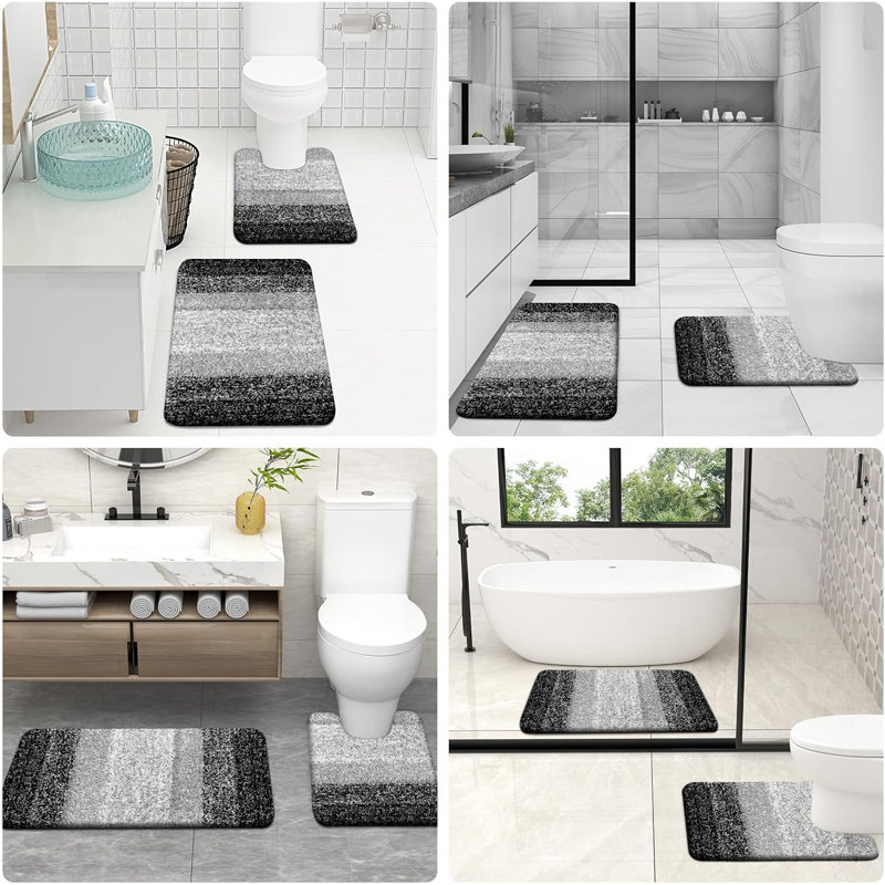 2-piece Bathroom Rug Set Black