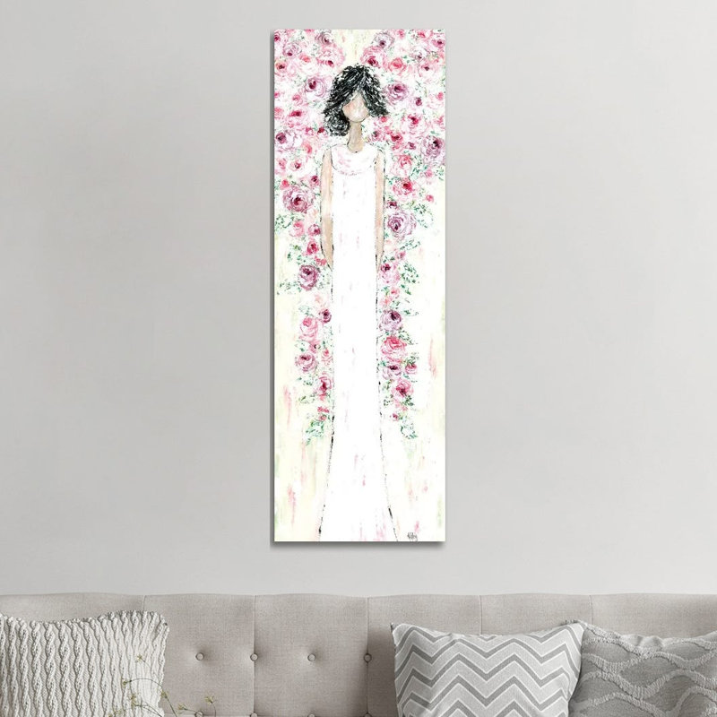 Angel Floral Wings by Ashley Bradley - Painting on Canvas, 121.92 cm H x 40.64 cm W x 1.91 cm D, Wrapped Canvas