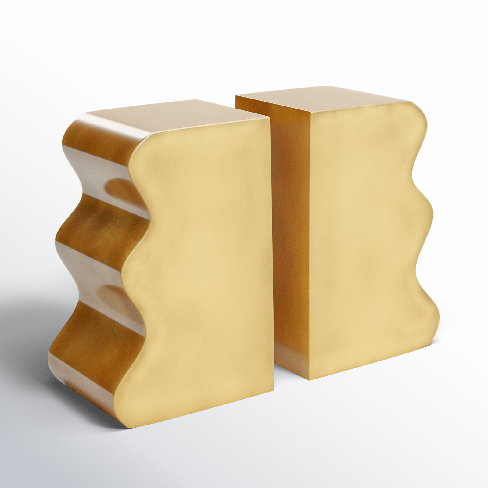 Moresby Aluminum Non-Skid Bookends, Gold