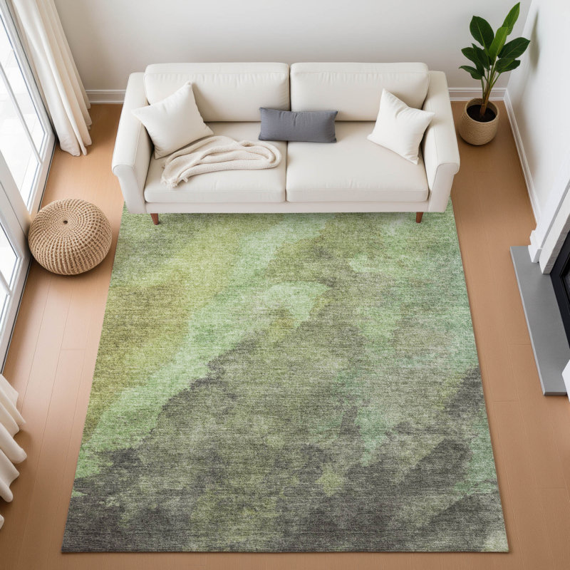 Premium Machine Washable Pirtle AMF1983 Abstract Rug, Rectangle 5' x 7'6"