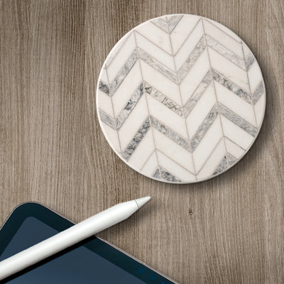 Stoneware Round 4 Piece Coaster Set