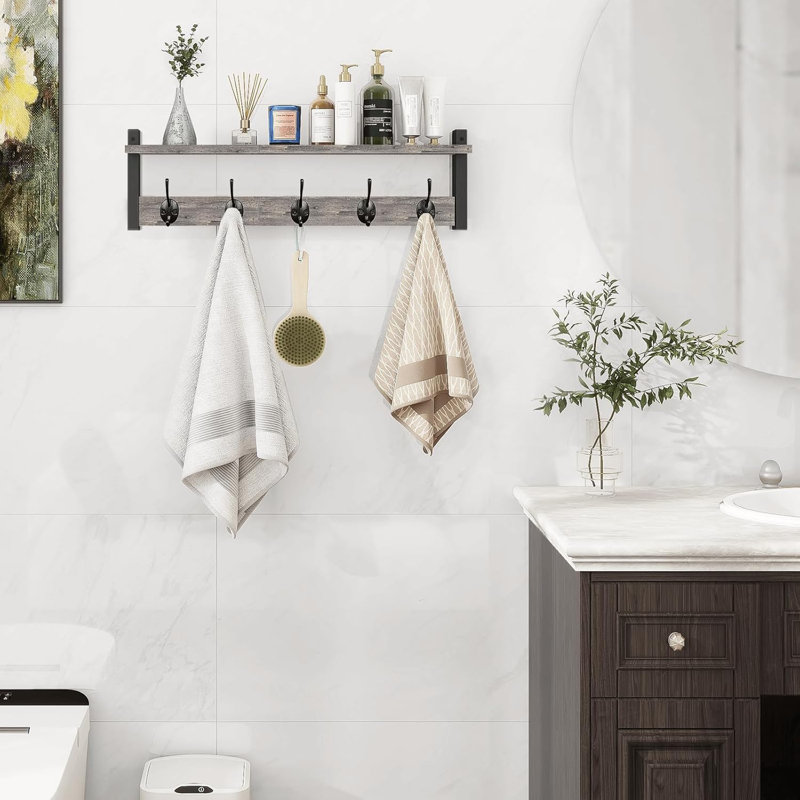Portemanteau mural avec rangement, Blanc