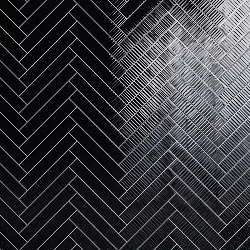 Carrelage mural en céramique polie Nova 1,97 po x 11,81 po Nova, Décor noir