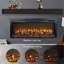 Foyer électrique encastré mural de 44 pouces avec télécommande et imitation flamme, chauffe-lumière à DEL