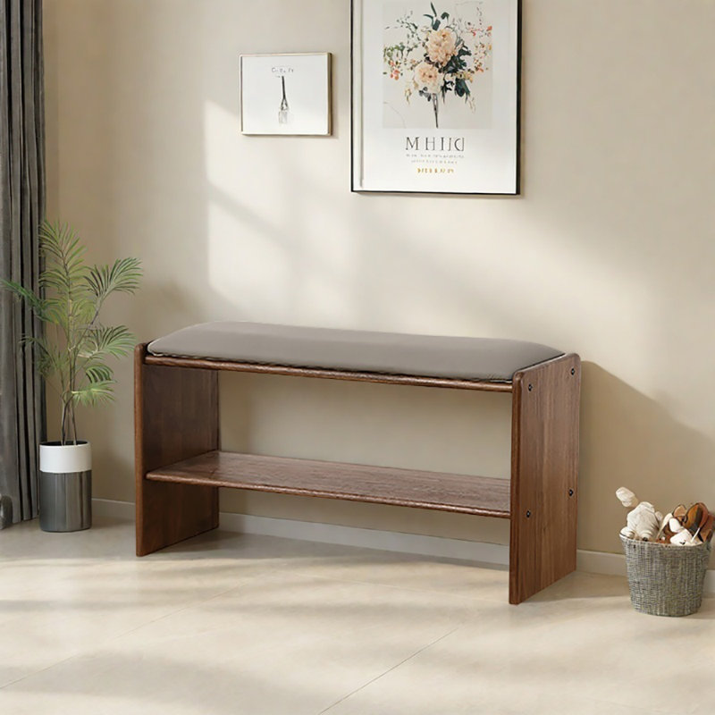 31.5in Solid Wood Shoe Storage Bench