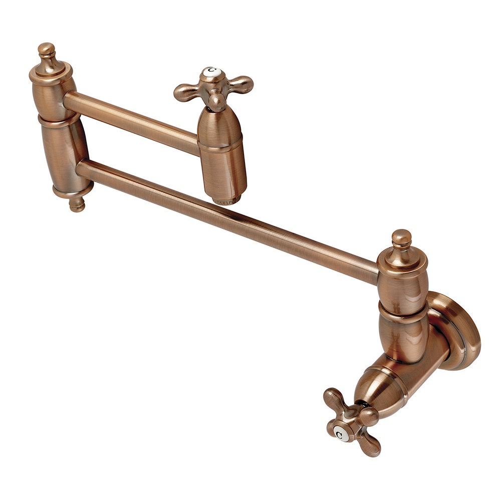 Kingston Brass Restoration Two-Handle 1-Hole Wall Mount Pot Filler Faucet Kingston Brass 