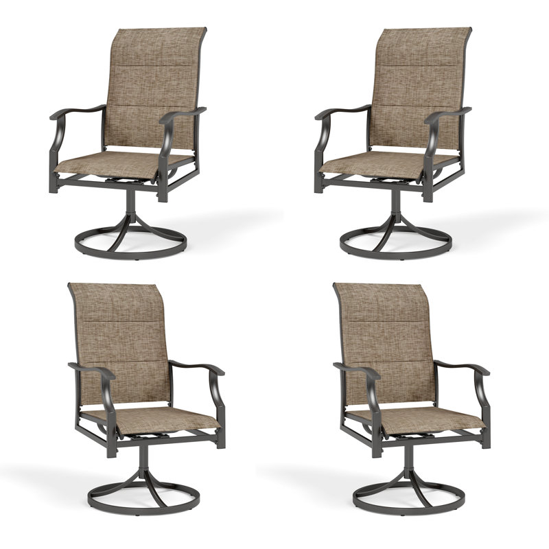 4pcs Swivel Patio Dining Chairs Sling Chairs