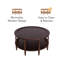 Table basse ronde en bois massif à 2 niveaux Essence