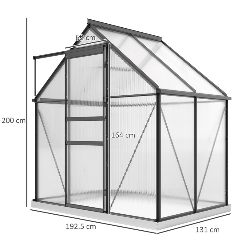 Greenhouse, 200cm H x 192.5cm W x 131cm D, Grey