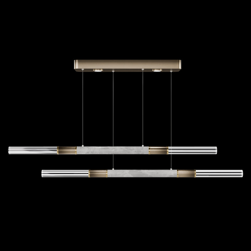 Antonia 71"W Linear Pendant, Brass/Ombre BronzeSmoke