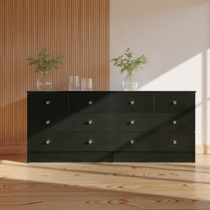 Armoire de rangement à 4 tiroirs Arignote, Noir, noir, noir, noir