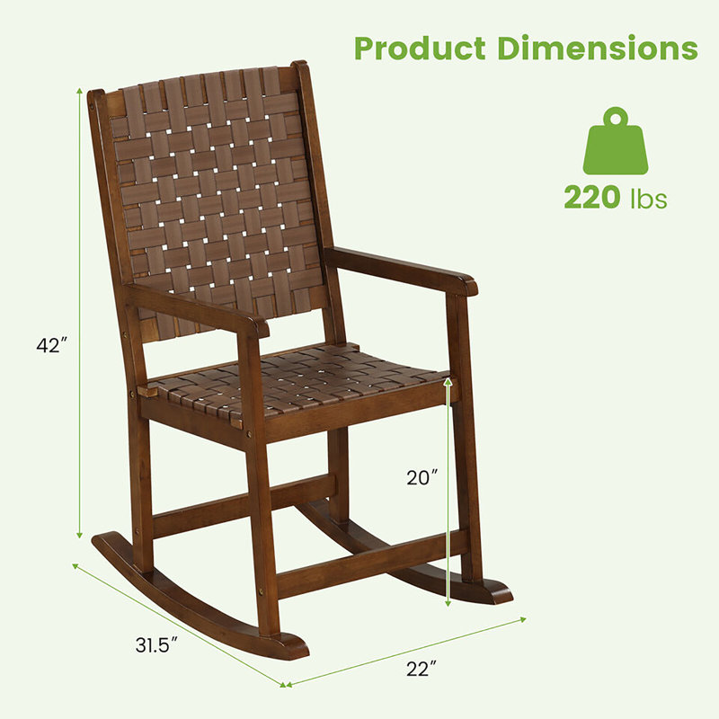 Chaise berçante en bois massif Kizi