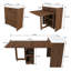 Table à manger extensible, îlot de cuisine avec meuble de rangement et prise électrique-870752337