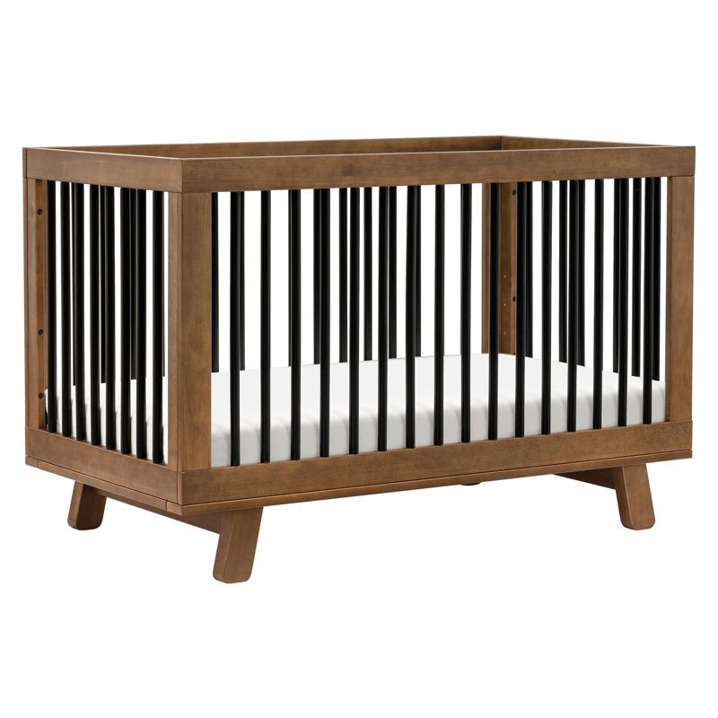 Lit de bébé convertible 3-en-1 Hudson, Noyer naturel / noir