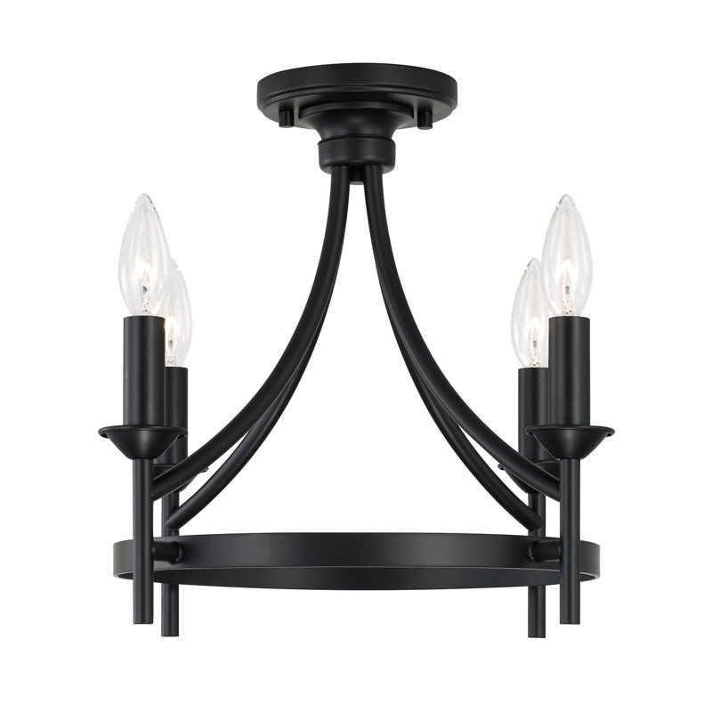 May-Belle 4 - Light Matte Black Candle Style Pendant
