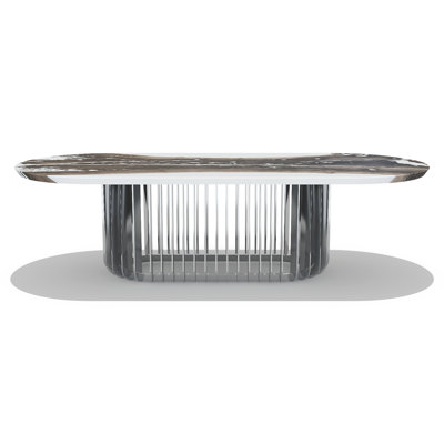 Oval Metal Base Dining Table
