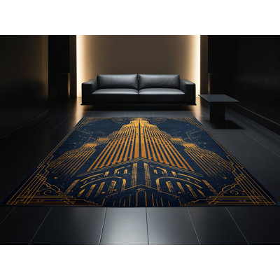 Tapis arc-en-ciel doux moelleux et moelleux de couleur art déco Fallston