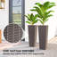Boîte à fleurs de 2 jardinières de style moderne, 32 pouces de hauteur, capacité de 4 gallons, drainage efficace, poids léger, empilable, pots bruns, hauteur, sans assemblage