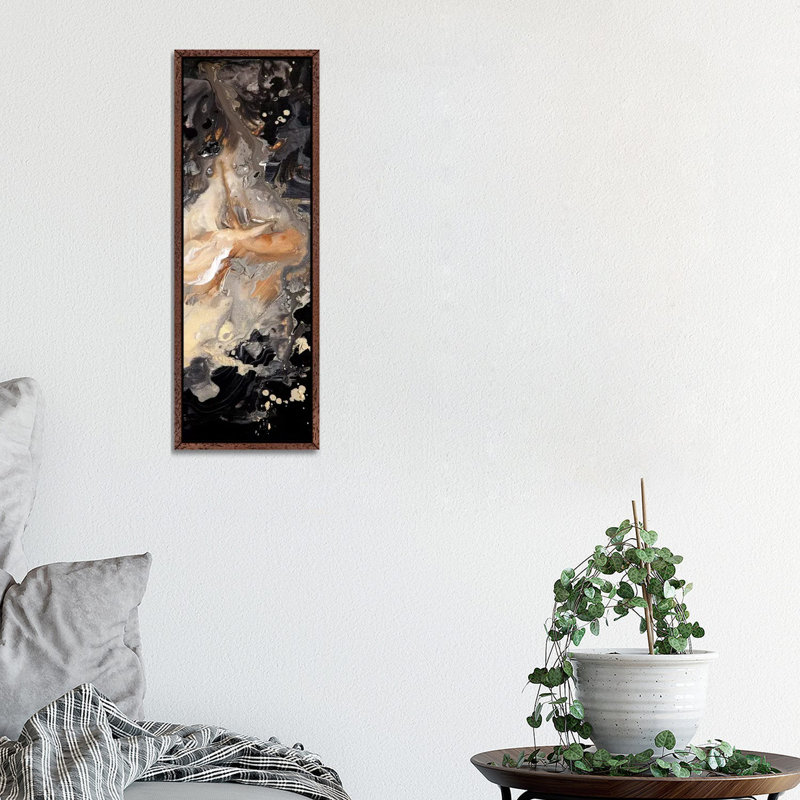 Starry Night Panel III 1 Piece Panoramic Wall Art on Canvas, 30.48 cm H x 91.44 cm W, Brown Framed