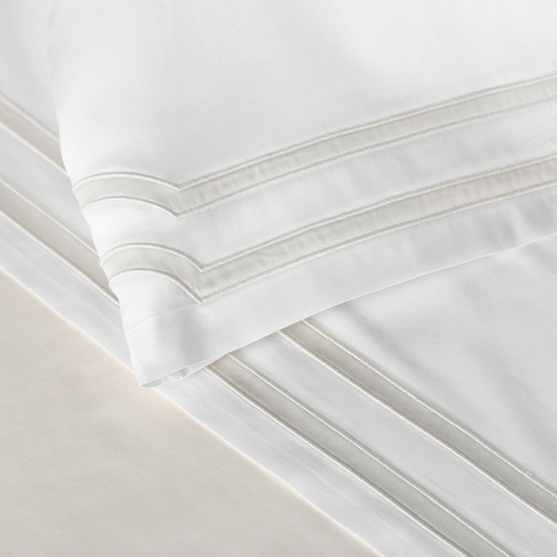 Soho Sheet Set, King, Ivory/Gray