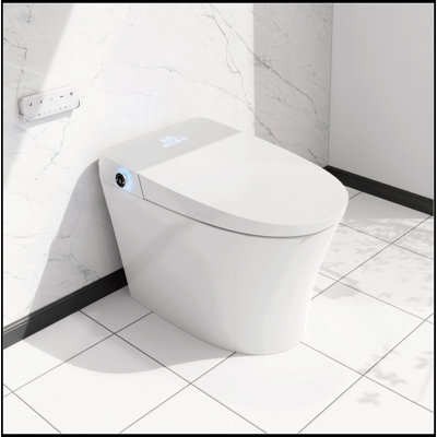 Modern Intelligent Toilet, Press Flush Button, Automatic Opening And Closing, Automatic Flushing, Foot Sensor, Heated Seat, ADA Seat Height Design And Antibacterial Nozzle