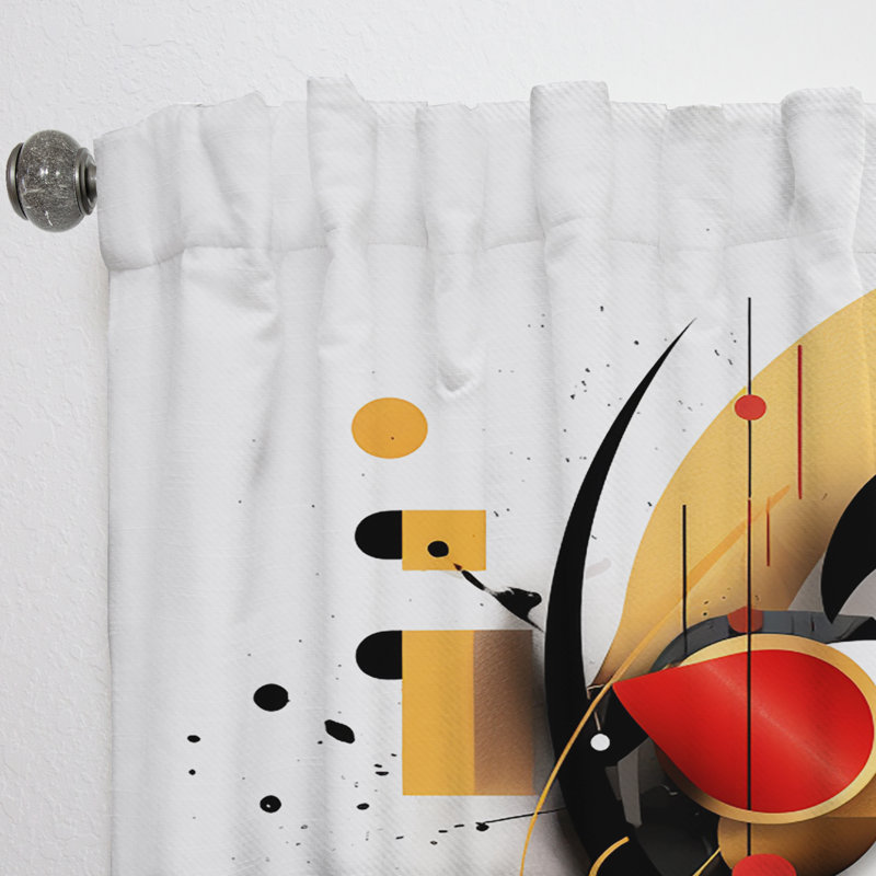 Akaki Red Black Abstract Symphony V - Abstract Curtain - Velvet Room Darkening - 1 panel, 52" W x 84" L