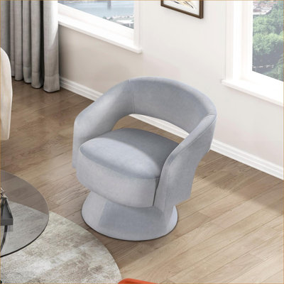 Fauteuil d'appoint pivotant moderne pour adultes, revêtement en velours gris anthracite, structure en bois massif, sièges d'appoint pour la chambre du salon