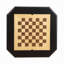 Square Top Game Table with Wooden Pedestal Base, Black