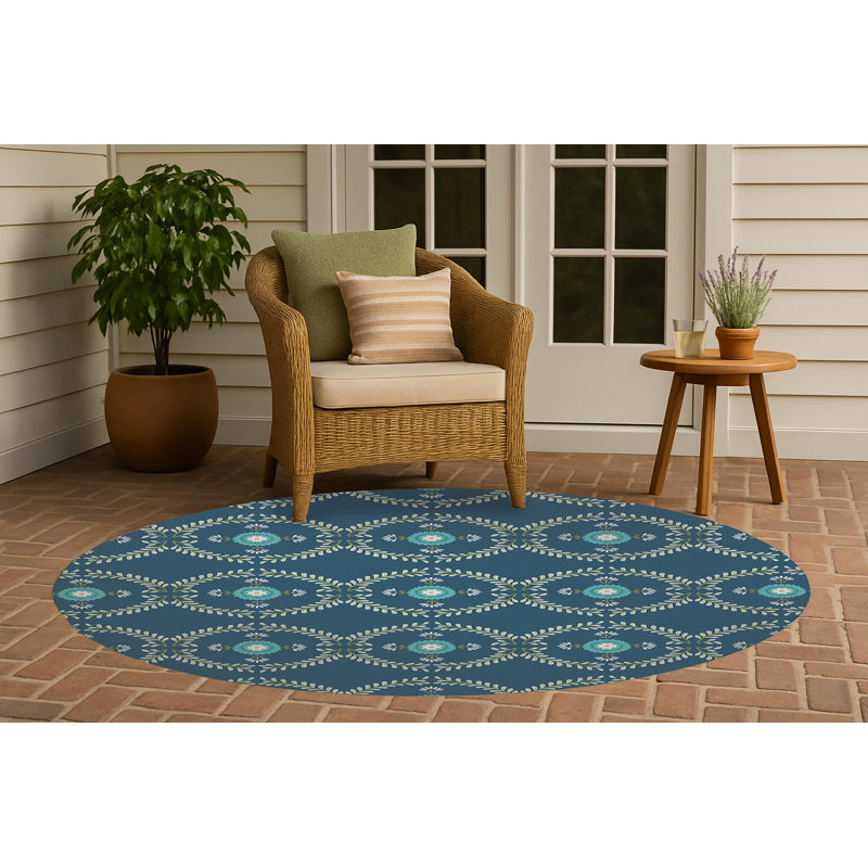 Bree Non Slip Outdoor Rug, Round 5'