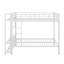 Lit superposé double au-dessus de double avec tablettes en filet et crochets à vêtements, cadre de lit superposé en métal avec lumière DEL-342819556