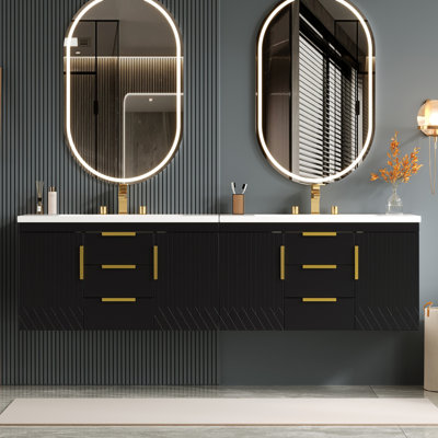 Meuble-lavabo mural flottant avec tiroirs