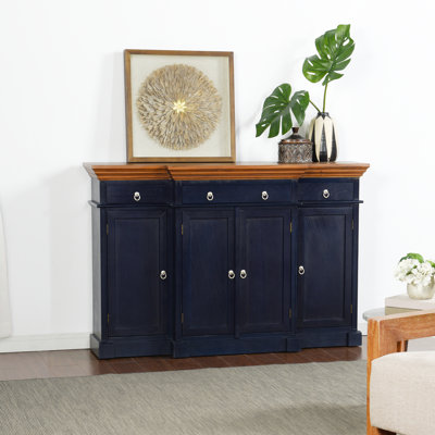 Brookline Four Door Credenza Cabinet - Dark Blue