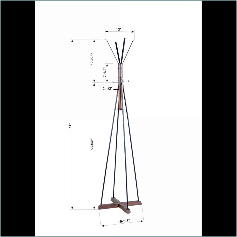 Coat Racks, Industrial Reclaimed Wood &amp; Metal with 8 Hooks | Natural | Wood + Stainless Steel
