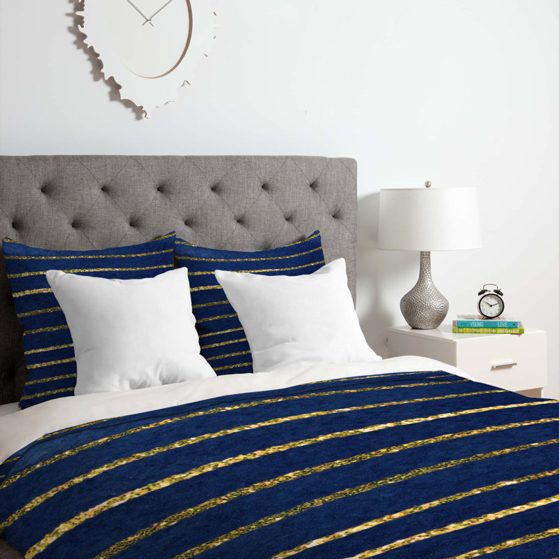 Social Proper Polyester Striped Duvet Cover, Twin/Twin XL Duvet Cover + 1 Standard Sham