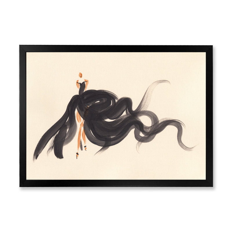«Fashion Woman», art mural sur toile IV, Cadre noir, H 12 po x l 8 po x P 1,5 po