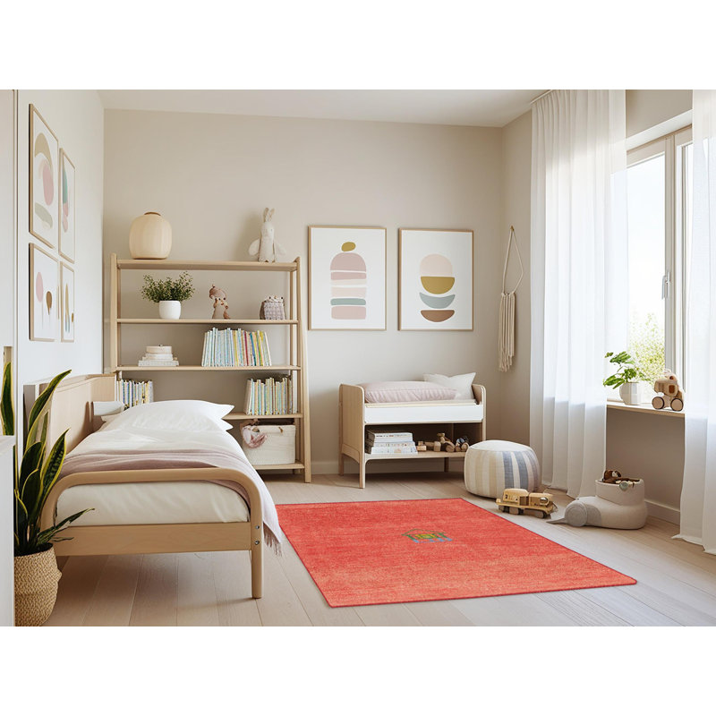 Tapis contemporain corail, Rectangle 3 pi x 5 pi