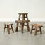11-inch W Rustic Vintage Mini Stool Rectangular Wooden Accent with Weathered Natural Finish