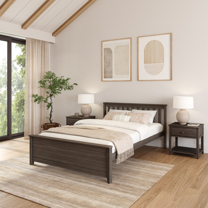 Lit en bois massif Rosenthal, Grand, Argile