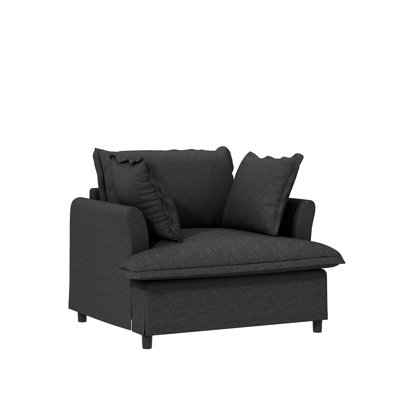 Module de fauteuil en chenille de 37 po, siège simple, coussins en mousse et ressorts ensachés, siège modulaire pour salon, revêtement, mousse haute,
