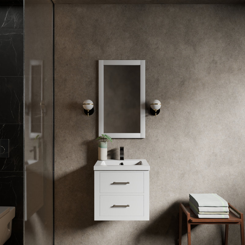 Meuble-lavabo simple en acrylique l 20 po x P 18 po Castor, Blanc