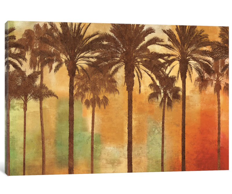 «Palm Paradise», impression sur toile, H 26 po x l 40 po x P 1,5 po, Toile tendue, Pas de tapis