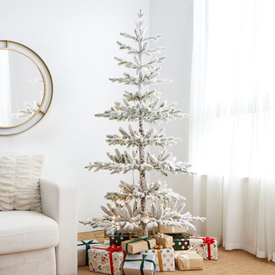 Johvan Slender Realistic Fir Christmas Tree with LED Lights