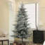 Arbre de Noël artificiel pin 9 pi avec des pointes enneigées 1939, support en métal pliable, assemblage facile, arbre de Noël à charnières pour les vacances de bureau à domicile-1677996416