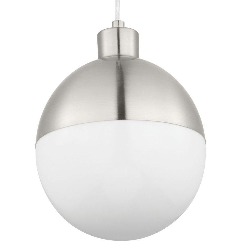 Chris 1 - Light LED Single Pendant, Brushed Nickel, 10" H x 8" W x 8" D